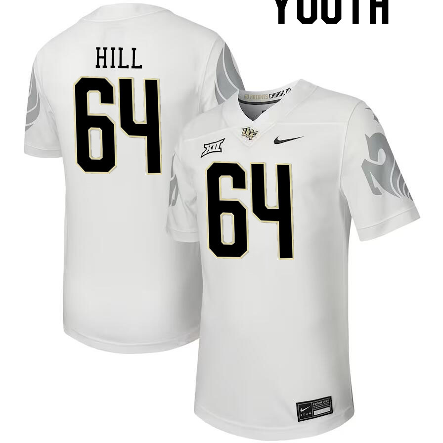 Youth #64 Shaheem Hill UCF Knights Big 12 Conference College Football Jerseys Stitched-Black